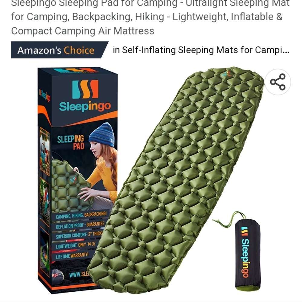 New SLEEPINGO Self-Inflating Sleep Pad